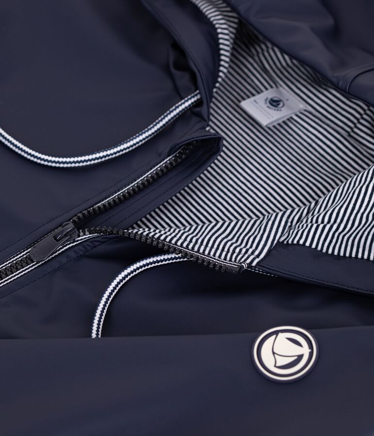 Women's short raincoat blue