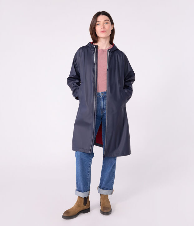 Women's long raincoat in two colours blue