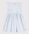 Children's sleeveless cotton dress FRAICHEUR blue/MULTICO white