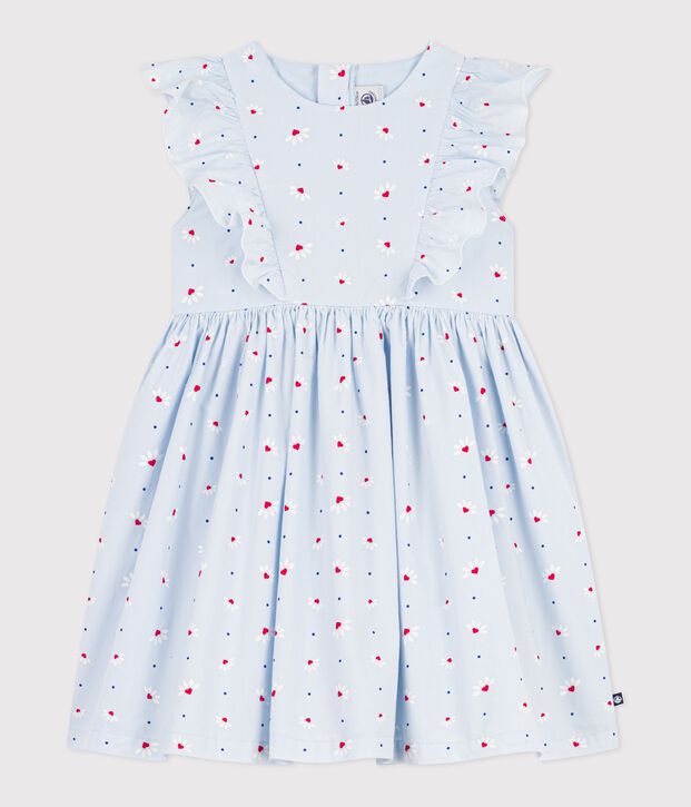 Children's sleeveless cotton dress blue/multicolor