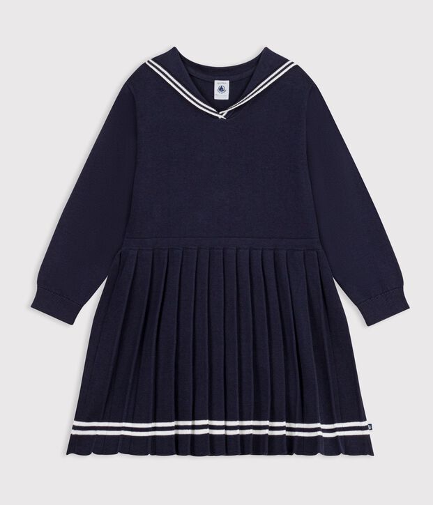 Children's long-sleeved plain cotton dress SMOKING