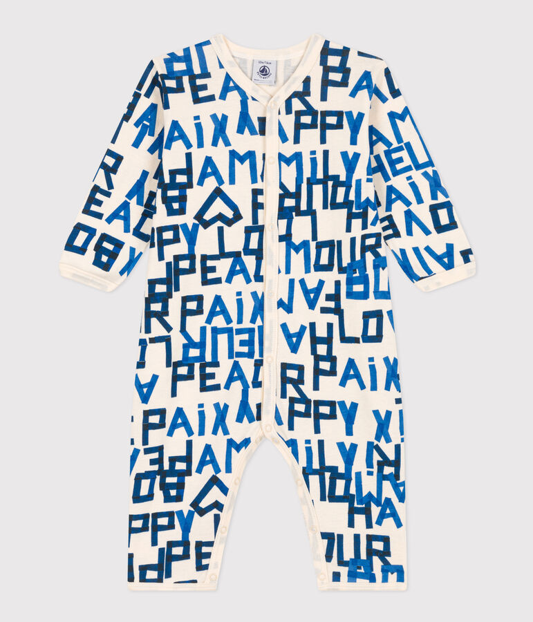 Babies' Footless Cotton Pyjamas Ecru/multicolor