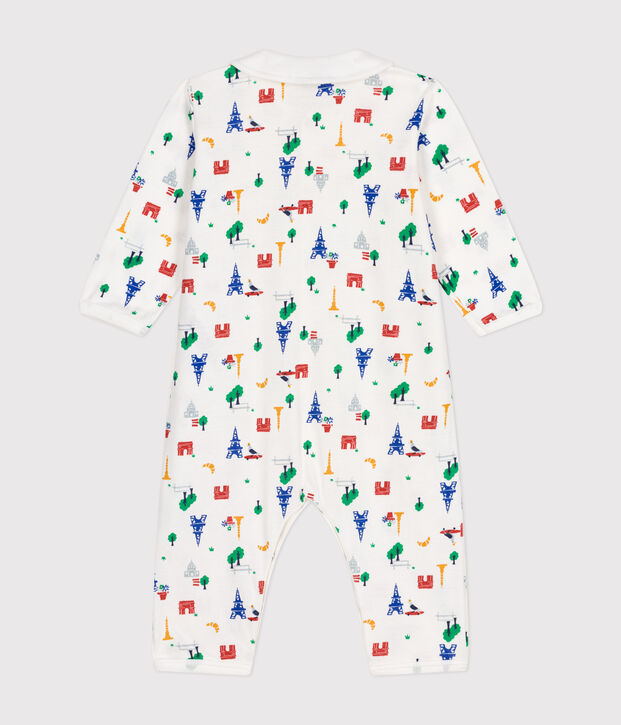 Babies' Paris Print Footless Cotton Pyjamas white/multicolor
