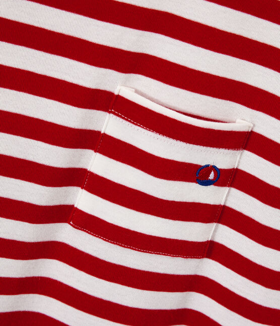 Men's two-tone striped tee TERKUIT red/MARSHMALLOW white