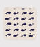 Whale print cotton and terry baby wipes MONTELIMAR beige/MEDIEVAL blue