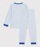 Children's stripy cotton pyjamas blue/white