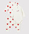 Babies' Red Heart Patterned Organic Cotton Clothing - 3-Pack MARSHMALLOW white/TERKUIT red