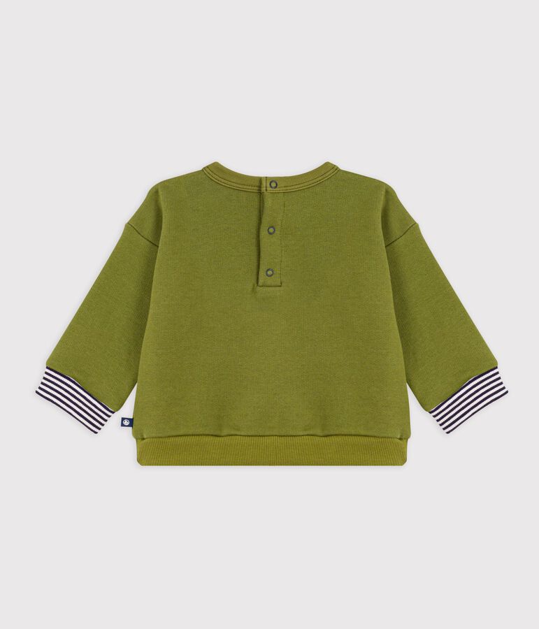 Babies' vintage Petit Bateau motif cotton sweatshirt green