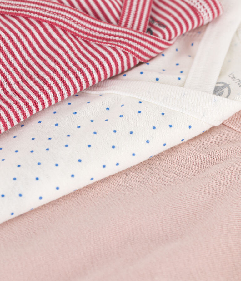 Long-Sleeved Wrapover Printed Cotton Bodysuits - Pack of 3 multicolor