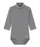 Baby's unisex bodysuit with milleraies-striped roll neck SMOKING blue/COQUILLE beige