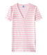 Women's striped original rib V-neck T-shirt