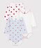 Pack of long-sleeved heart-print cotton bodies for babies multicolor