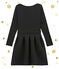women's low waisted dual fabric dress NOIR black