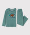 Children's Unisex Velour Pyjamas BRUT blue/MULTICO white
