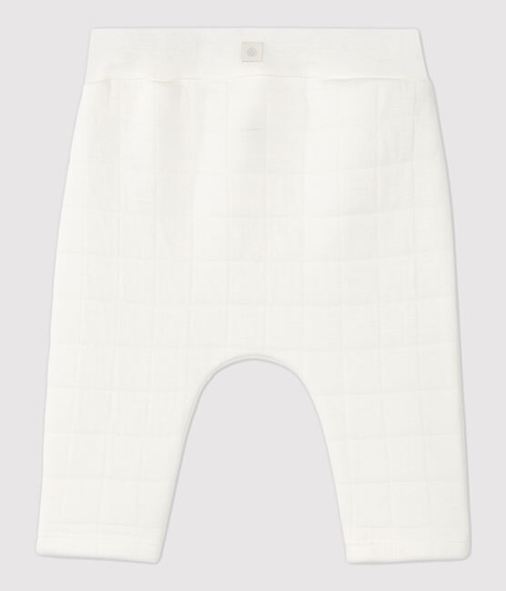 Babies' White Quilted Organic Cotton Trousers MARSHMALLOW white