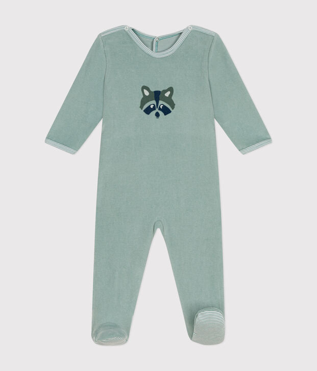 Babies' velour pyjamas green