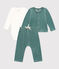 Babies' Velour Three-Piece and Bodysuit BRUT green