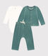 Babies' Velour Three-Piece and Bodysuit