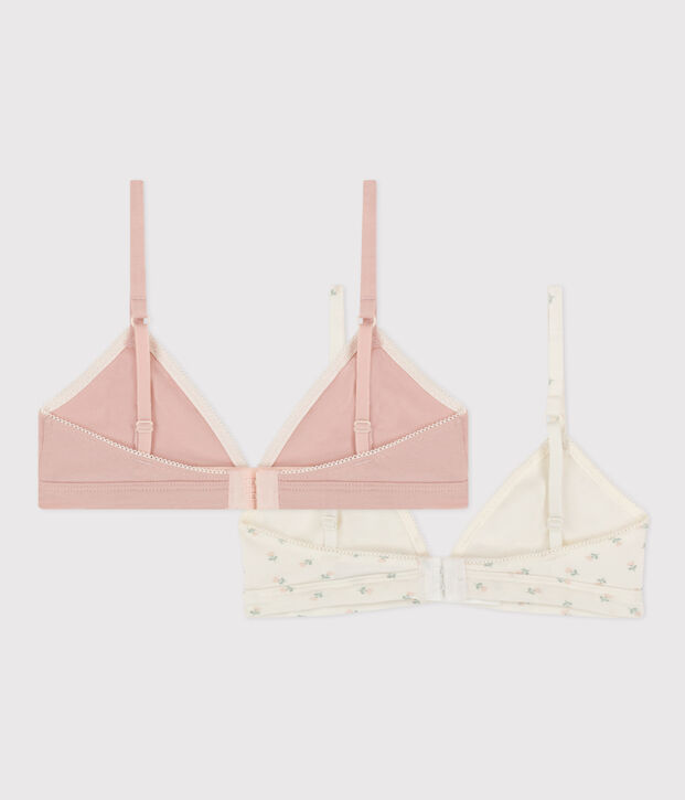 Girls' Floral Cotton and Elastane Bras - 2-Pack multicolor
