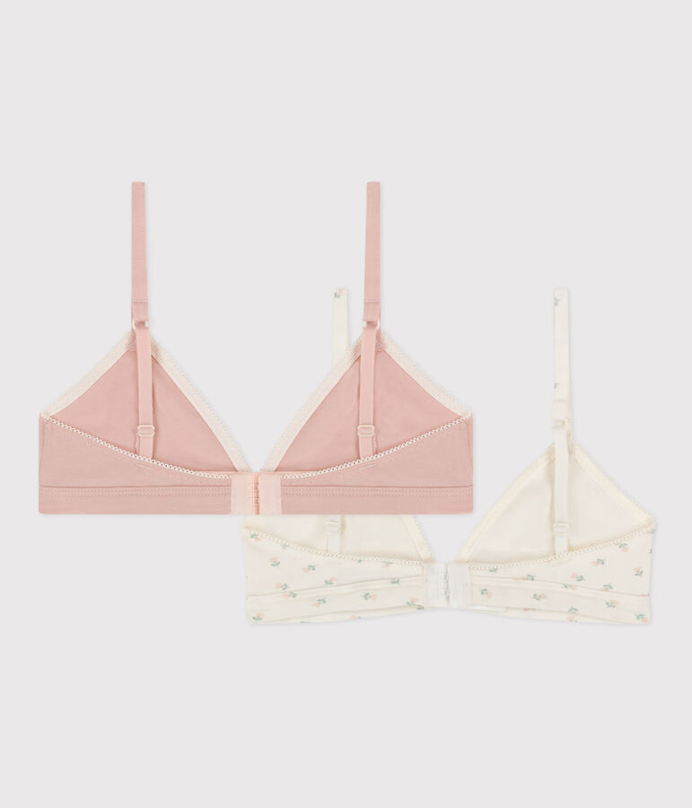 Girls' Floral Cotton and Elastane Bras - 2-Pack multicolor