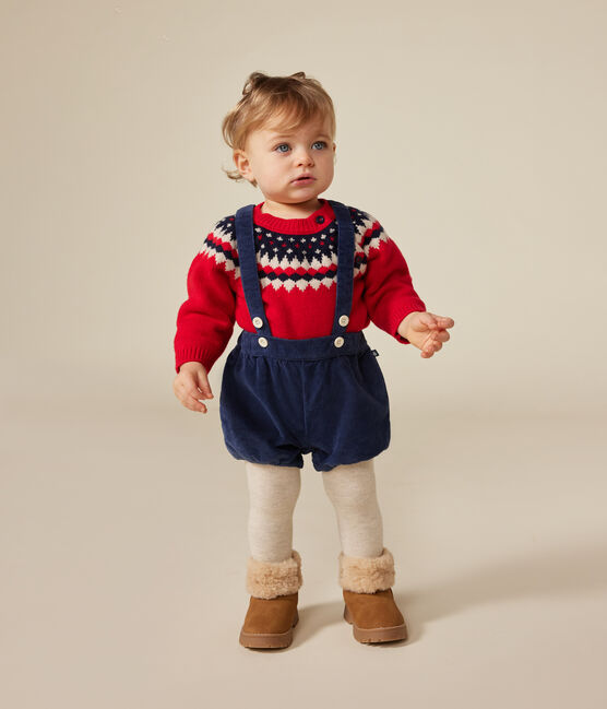 Babies' velvet shorts with straps CREPUSCULE