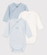 Babies' Long-Sleeved Cotton Bodysuits - 3-Pack