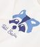 Babies' long-sleeved plain cotton T-shirt with a motif MILK