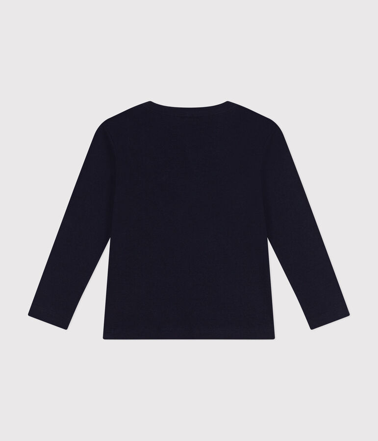Children's long-sleeved rib knit unisex t-shirt blue