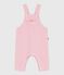 Babies' long-leg dungarees in plain cotton MARQUISE pink