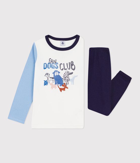 Children's dog design cotton pyjamas. SOIR blue/MULTICO