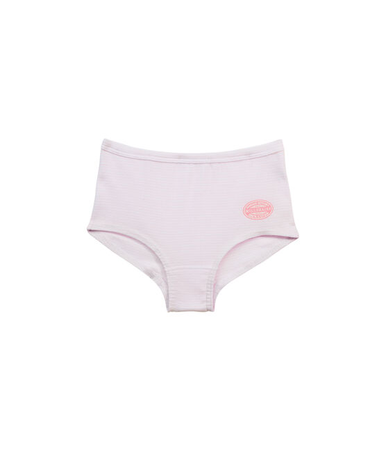 Boxer fille rayé milleraies VIENNE pink/ECUME white