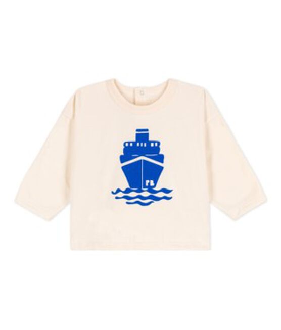 Babies' Long-Sleeved Jersey T-Shirt AVALANCHE Ecru