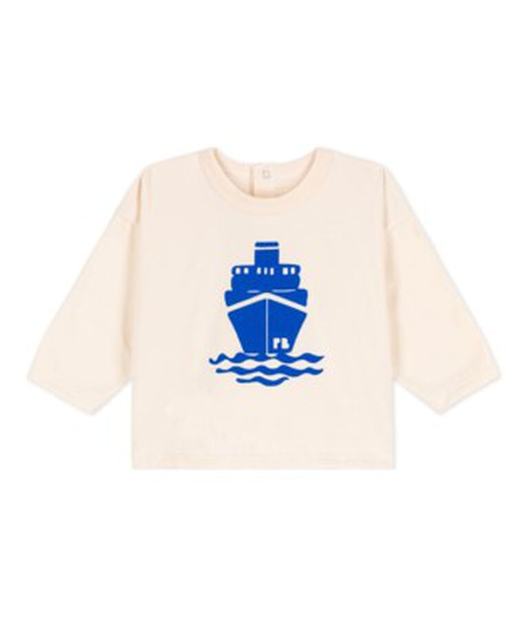 Babies' Long-Sleeved Jersey T-Shirt Ecru