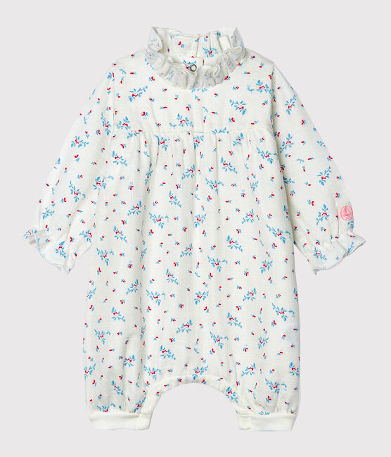 Baby Girls' Easy-Care Jumpsuit MARSHMALLOW white/MULTICO white