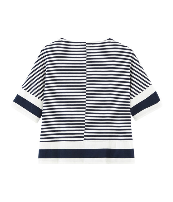 Women's short-sleeved graphic t-shirt SMOKING blue/MARSHMALLOW white