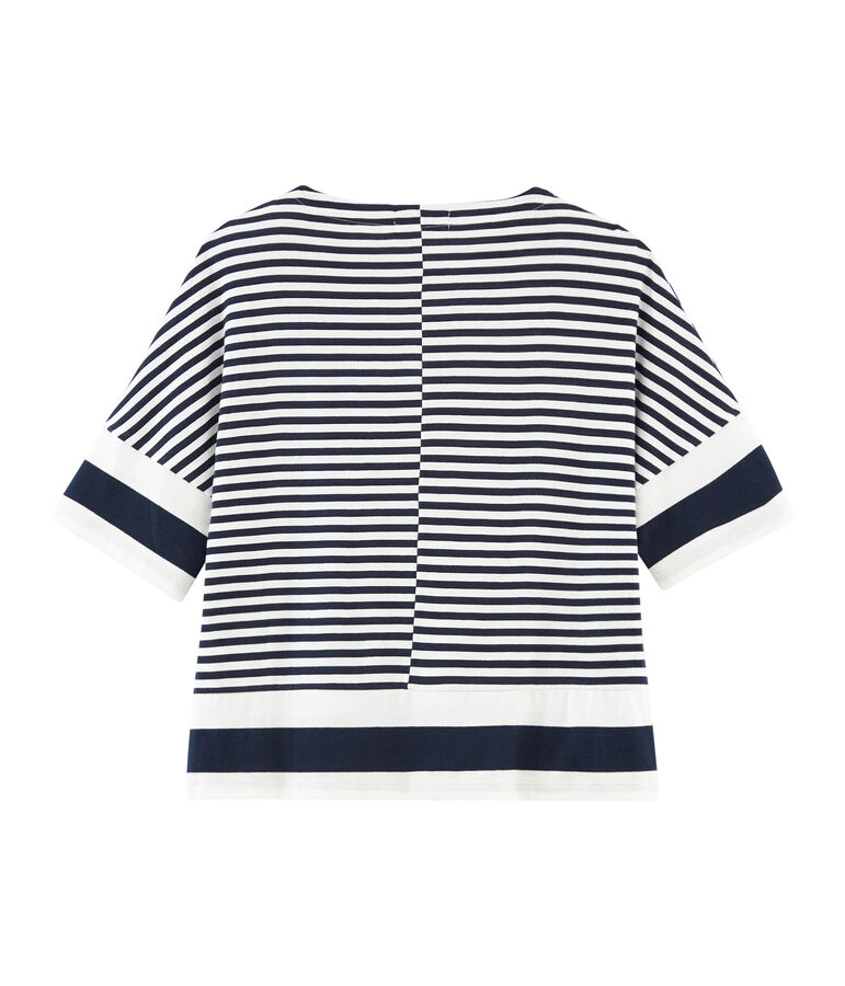 Women's short-sleeved graphic t-shirt blue/white