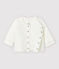 Babies' White Starry Organic Cotton Quilted Tube Knit Cardigan MARSHMALLOW white