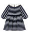 Baby girl's sailor stripe dress SMOKING blue/MARSHMALLOW white