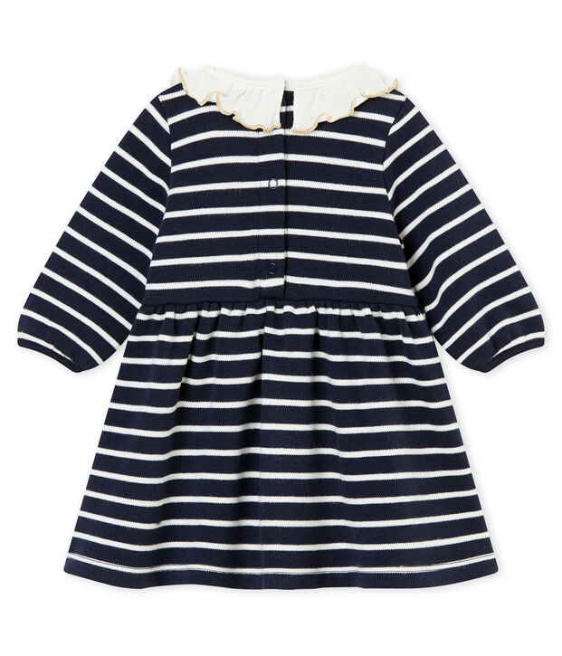 Baby girl's sailor stripe dress blue/white