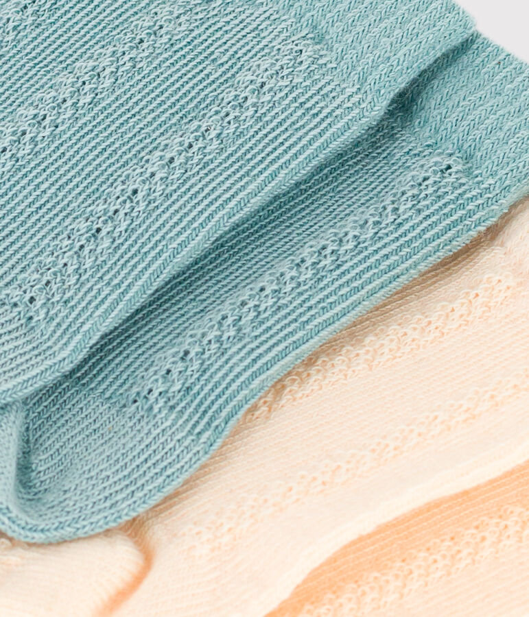 Babies' Plain Cotton Jersey Socks - 2-Pack multicolor