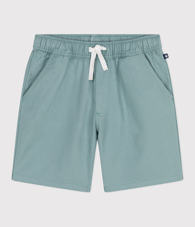 Children's Bermuda shorts in plain cotton green