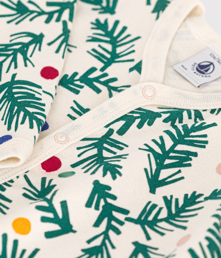 Babies' printed cotton footless pyjama suit Ecru/red