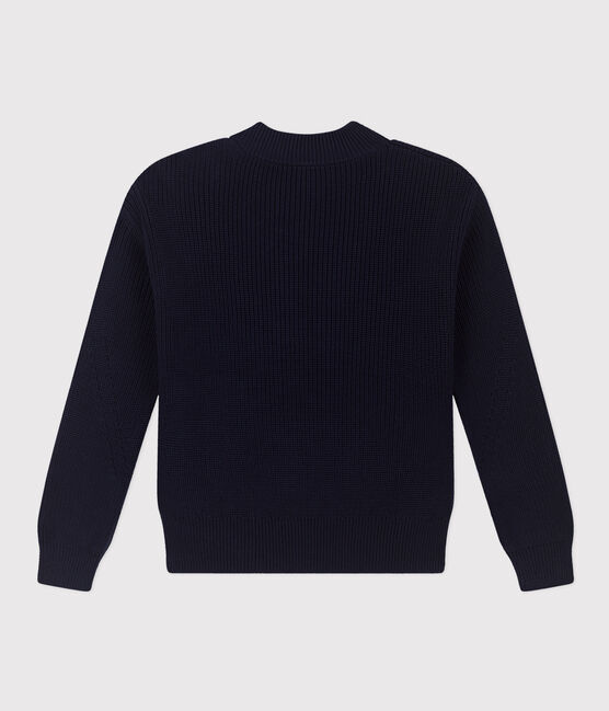 Women's Fisherman's RIb Cotton Pullover SMOKING blue