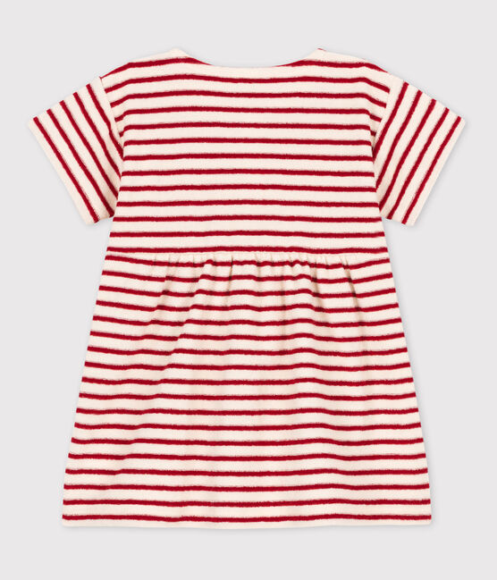 Babies' Short-Sleeved Terry Dress AVALANCHE white/STOP