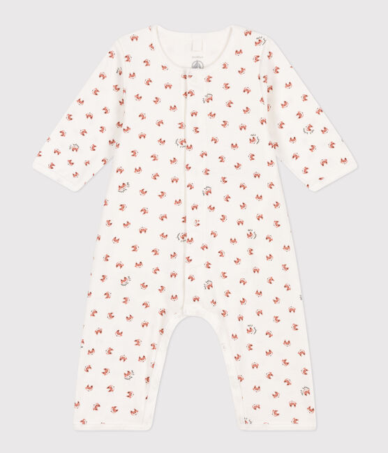Babies' Footless Cotton Bodyjama MARSHMALLOW white/MULTICO white