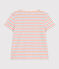 Women's Straight striped cotton T-Shirt AVALANCHE white/MULTICO