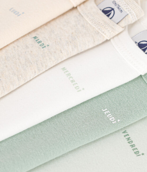 Babies' long-sleeved cotton bodysuits - 5-pack multicolor