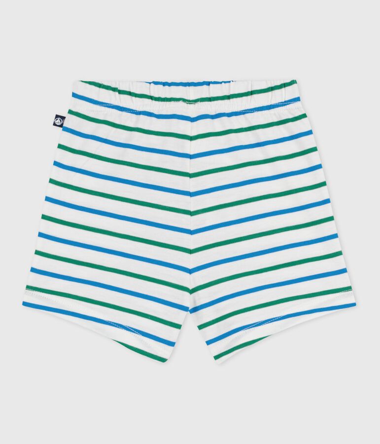 Babies stripy cotton shorts in two colours white/multicolor
