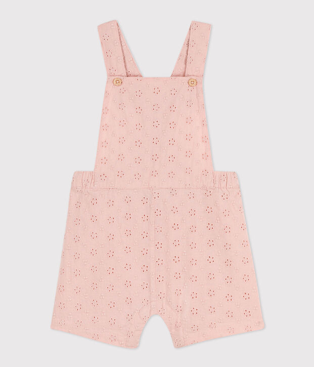 Babies' English embroidery Dungaree Shorts pink
