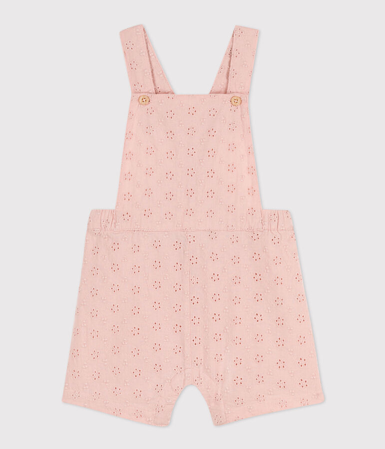 Babies' English embroidery Dungaree Shorts pink
